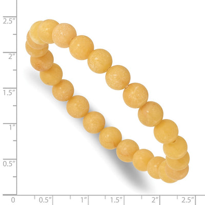 Yellow Jade Beaded Stretch Bracelet
