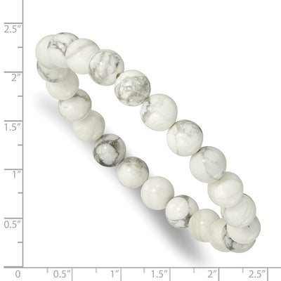 White Howlite Beaded Stretch Bracelet