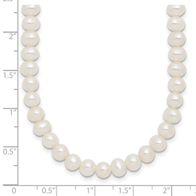 Sterling Silver Rhodium-plated Semi-Round White Freshwater Cultured Pearl with Extender Choker