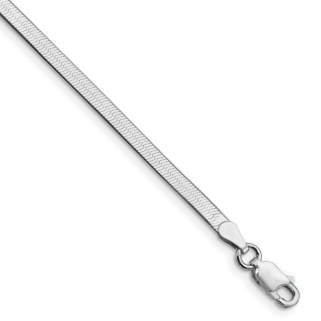 Sterling Silver Rhodium-plated Magic Herringbone Bracelet, 7 x 3mm