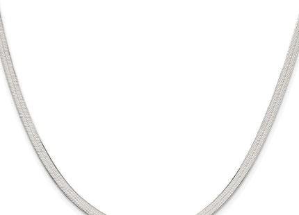 Sterling silver herringbone link bracelet, alternate view