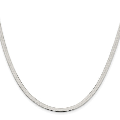 Sterling Silver Rhodium-plated Magic Herringbone Bracelet, 7 x 3.5mm