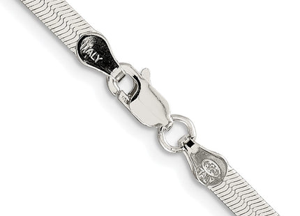 Sterling silver herringbone link chain, another view