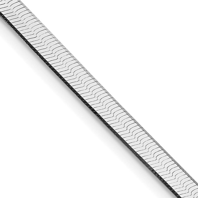 Sterling Silver Rhodium-plated Magic Herringbone Bracelet, 7 x 3.5mm
