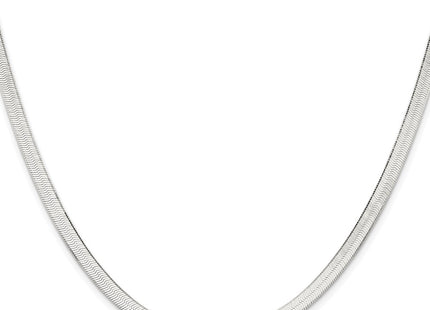 Sterling silver herringbone link chain, further view