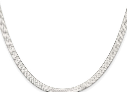 Sterling silver herringbone link chain, further view