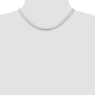Sterling Silver Rhodium-plated Magic Herringbone Chain, 16 x 5.25mm