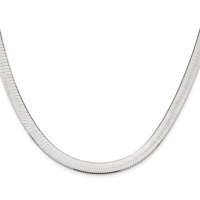 Sterling Silver Rhodium-plated Magic Herringbone Chain, 16 x 7.3mm