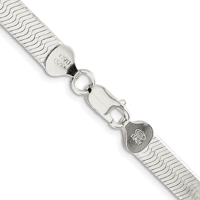 Sterling Silver Rhodium-plated Magic Herringbone Chain, 16 x 7.3mm