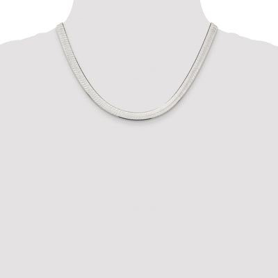 Sterling Silver Rhodium-plated Magic Herringbone Chain, 16 x 7.3mm