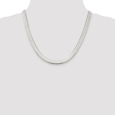 Sterling Silver Rhodium-plated Magic Herringbone Chain, 16 x 7.3mm