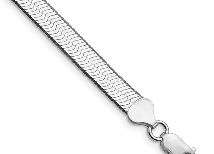 Sterling Silver Rhodium-plated Magic Herringbone Bracelet, 7 x 7.3mm
