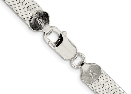 Sterling silver herringbone link chain, another view