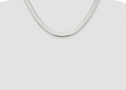 Sterling silver herringbone link chain, further view