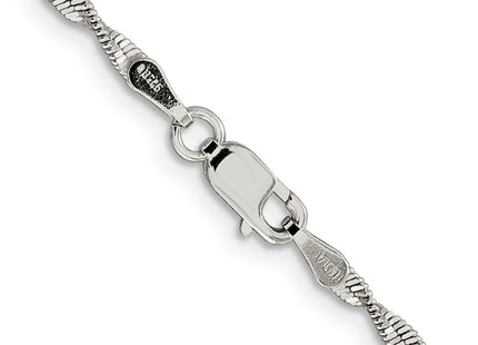 Sterling silver herringbone link chain, another view