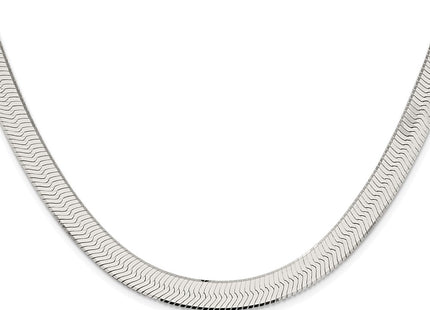 Sterling silver herringbone link chain, further view
