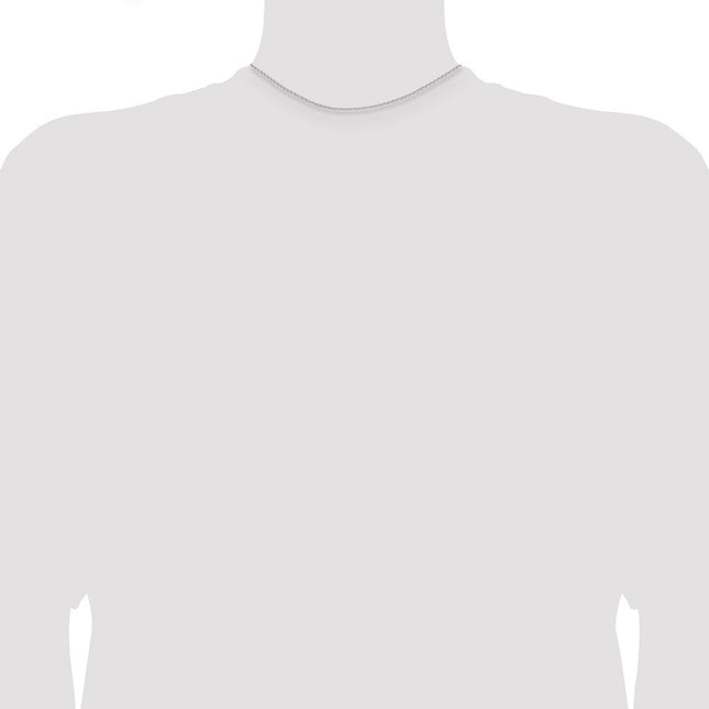 Sterling Silver Rhodium-plated Diamond-cut Cable Chain, 16 x 1.5mm