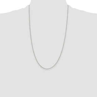Sterling Silver Rhodium-plated Diamond-cut Cable Chain (Style QHC022R-26)