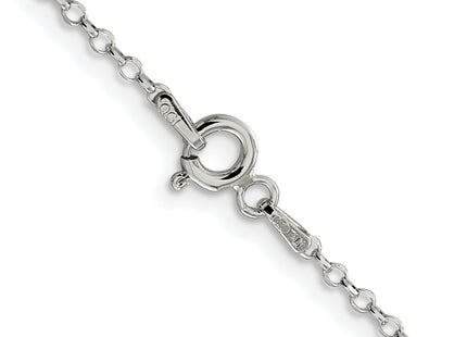 Sterling Silver Rhodium-plated Diamond-cut Cable Chain, 22 x 1.75mm