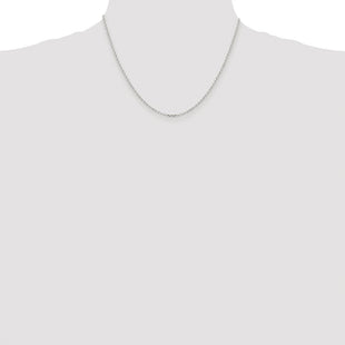 Sterling Silver Rhodium-plated Diamond-cut Cable Chain (Style QHC027R-18)