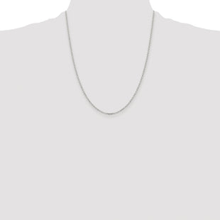 Sterling Silver Rhodium-plated Diamond-cut Cable Chain (Style QHC027R-22)
