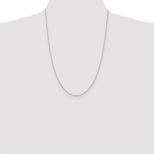 Sterling Silver Rhodium-plated Diamond-cut Cable Chain (Style QHC027R-24)