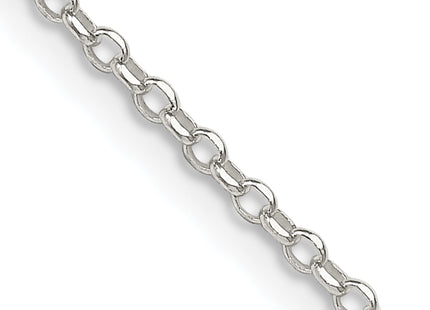 Sterling Silver Diamond-cut Cable Chain w/2in ext., 20 x 1.75mm