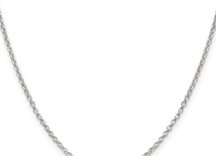 Sterling Silver Diamond-cut Cable Chain w/2in ext., 20 x 2.2mm