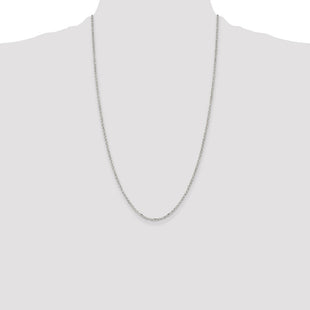 Sterling Silver Diamond-cut Cable Chain (Style QHC035-26)