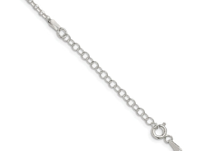 Sterling Silver Diamond-cut Cable Chain w/2in ext., 20 x 2.2mm