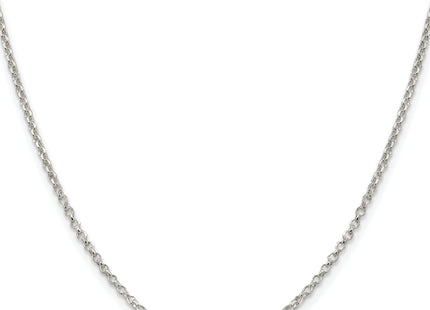 Sterling Silver Rhodium-plated Diamond-cut Cable Chain, 16 x 2.2mm