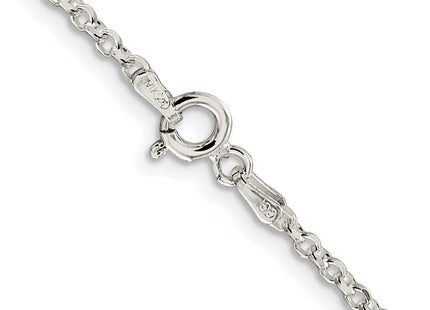 Sterling Silver Rhodium-plated Diamond-cut Cable Chain, 16 x 2.2mm