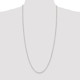 Sterling Silver Rhodium-plated Diamond-cut Cable Chain (Style QHC035R-30)