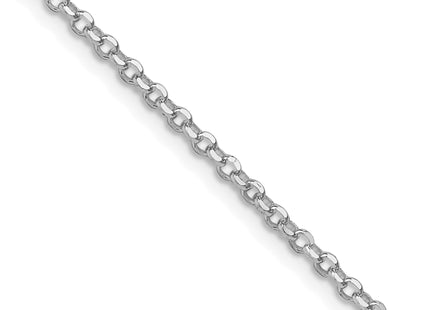 Sterling Silver Rhodium-plated Diamond-cut Cable Chain, 16 x 2.2mm