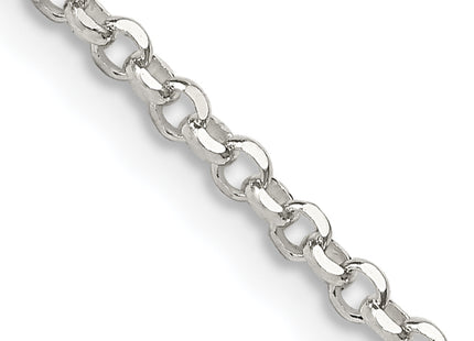 Sterling Silver Diamond-cut Cable Chain w/2in ext., 20 x 2.2mm