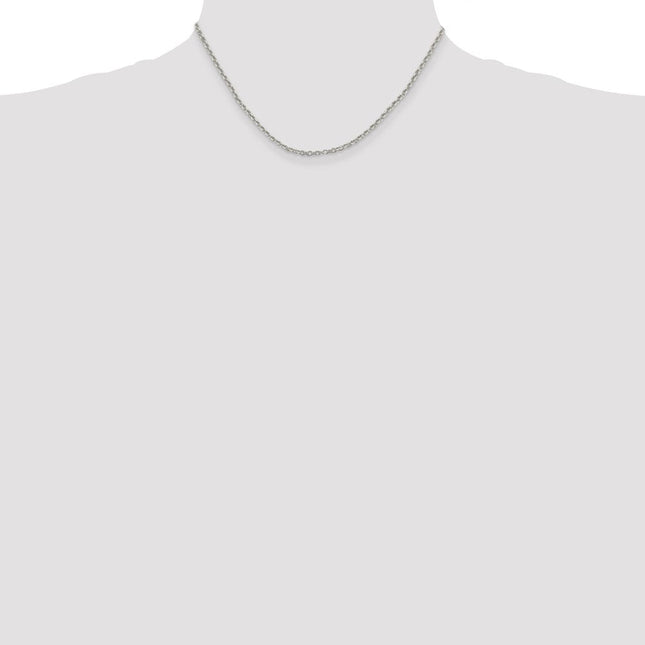 Sterling Silver Diamond-cut Cable Chain, 16 x 2.6mm