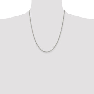 Sterling Silver Diamond-cut Cable Chain (Style QHC045-22)