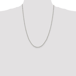Sterling Silver Diamond-cut Cable Chain (Style QHC045-24)