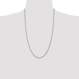 Sterling Silver Diamond-cut Cable Chain (Style QHC045-26)