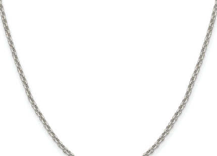 Sterling Silver Rhodium-plated Diamond-cut Cable Chain, 16 x 2.6mm