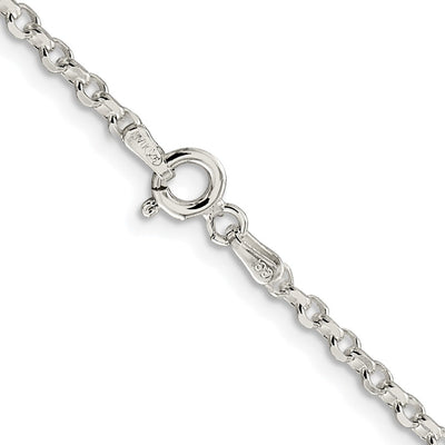 Sterling Silver Rhodium-plated Diamond-cut Cable Chain w/2in ext., 20 x 2.6mm