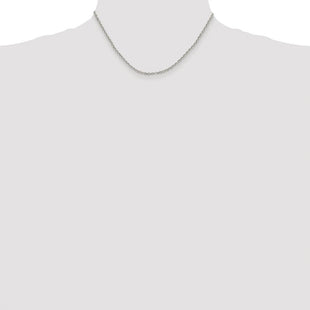 Sterling Silver Rhodium-plated Diamond-cut Cable Chain (Style QHC045R-16)