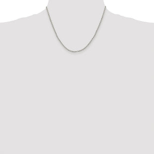 Sterling Silver Rhodium-plated Diamond-cut Cable Chain (Style QHC045R-18)