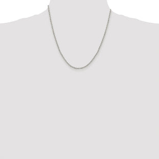 Sterling Silver Rhodium-plated Diamond-cut Cable Chain (Style QHC045R-20)