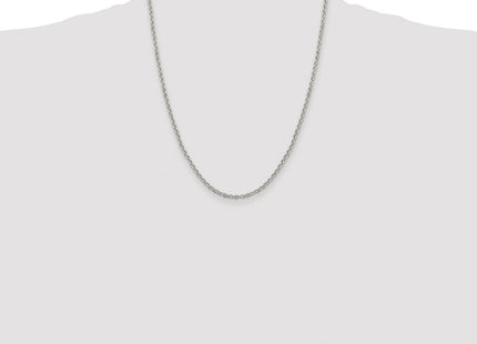 Sterling Silver Rhodium-plated Diamond-cut Cable Chain (Style QHC045R-22)