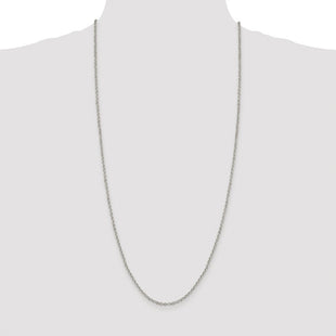Sterling Silver Rhodium-plated Diamond-cut Cable Chain (Style QHC045R-30)