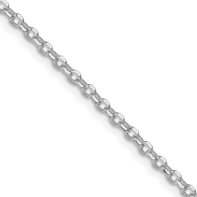 Sterling Silver Rhodium-plated Diamond-cut Cable Chain w/2in ext., 20 x 2.6mm