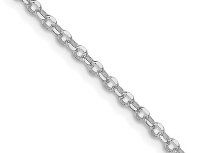 Sterling Silver Rhodium-plated Diamond-cut Cable Chain, 16 x 2.6mm
