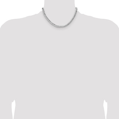 Sterling Silver Hammered Curb Chain, 16 x 6.35mm