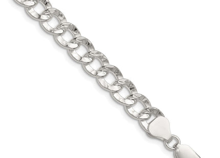 Sterling Silver Hammered Curb Chain (Style QHCB180-8)